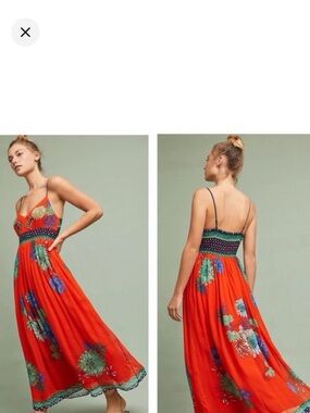 NWT Anthropologie - Maeve, Gorgeous Red Floral Maxi Dress
